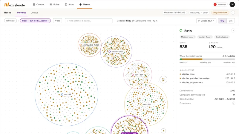 Nexus screen: the data universe, first floor